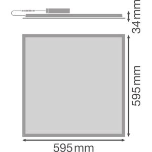 Ledvance LED Paneel Compact Aluminium Wit 33W 3630lm - 865 Daglicht | 60x60cm.