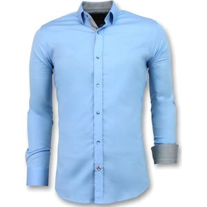 Slim Fit Overhemd Mannen - Blanco Blouse - 3040 - Licht Blauw