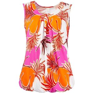 NED Top Dafne Sl White Tropical Leaves Tricot T 25s4 X1755 01 00 Optical White Dames Maat - L
