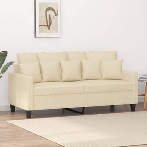 vidaXL Tweezitsbank - 140 cm - crèmekleurig - Stof Tweezitsbank - Sofa - Bankstellen - Creme Kleur - Lounge Meubilair - Living Room Furniture - Relaxstoel