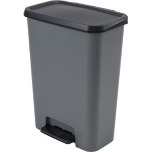 Curver Compatta Prullenbak - 50 liter - Grijs/Zwart