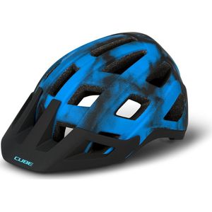 CUBE Fietshelm Badger - Endurahelm - 21 Ventilatiegaten - Antibacteriële Coolmax - Verstelbaar - EPS Double In-Mould - 56-59 cm - M - Blauw