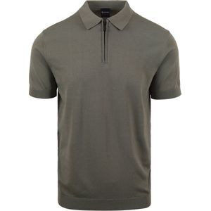 Suitable - Half Zip Polo Groen - Slim-fit - Heren Poloshirt Maat M