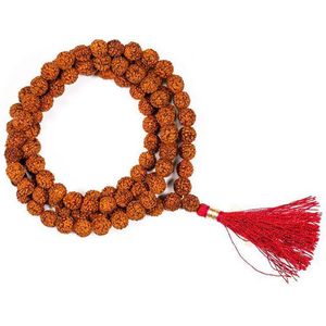 Mala Rudraksha 108 kralen met rode kwast