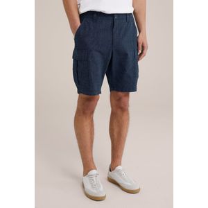 WE Fashion Heren relaxed fit cargoshort met dessin