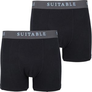 Suitable - Bamboe Boxershorts 2-Pack Zwart - Heren - Maat L - Body-fit