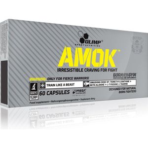 Olimp Supplements Amok - Pre Workout - 150 mg Cafeïne - 60 Capsules (30 Trainingen)