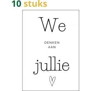 Wenskaarten zwart wit - troostkaartjes - wenskaarten - 10 stuks - we denken aan jullie