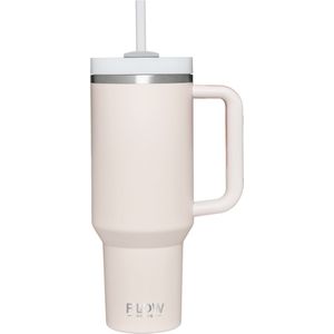 Flow Goods Tumbler - Pastelroze – Thermosbeker met Handvat – Drinkfles met Rietje – 1.2 Liter - Koffiebeker – Thermosbeker – Travel Mug – Koffie to Go