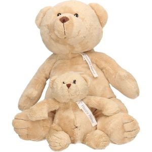 2x Pluche mama en kind Buster knuffelberen 40 en 23 cm knuffels speelgoed set - Happy Horse -  Beren bosdieren knuffels - Teddybeer speelgoed voor kinderen - Baby geboorte kraamcadeaus
