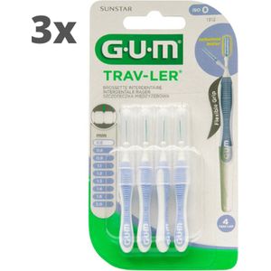 GUM Travler ragers Lila 0.6mm - 3 x 4 stuks - Voordeelverpakking