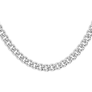 YO&NO - Ketting -  Zilver - Gourmet - 7,1mm - 45cm -  Sieraden vrouw -  Heren - Gerhodineerd - Zilver 925