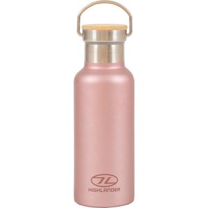 Highlander Thermosfles Campsite 500 Ml Bamboe/rvs Roze