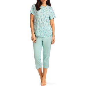 Comtessa - Dames Pyjama - 7/8 broek - Katoen - mint groen - Maat 48