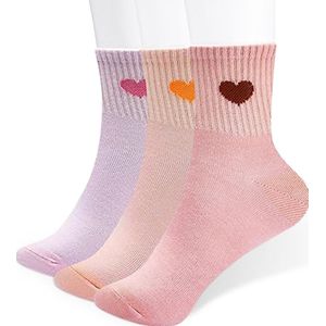 Malinsi® Sokken Love 3-Pack - 3 Paar maat 36-41 - Huissokken Dames - Happy Hart Socks - Moederdag Cadeautje