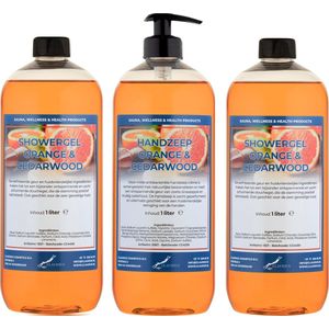 Handzeep Sweet Orange & Cedarwood 1 liter - met gratis pompje - set van 3 stuks