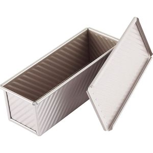 Pullman broodpan met lip, 0,66 lb deegcapaciteit niet-klevende rechthoekige well toastbox voor ovenbakken 2,8 x 8,1 x 2,8 inch (Champagne Gold)
