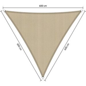 Shadow Comfort® Gelijkzijdige driehoek schaduwdoek - UV Bestendig - Zonnedoek - 600 x 600 x 600 CM - Neutral Sand