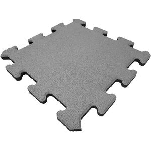 Rubber tegel 25 mm - 50 x 50 cm - Grijs - Puzzelsysteem - Middenstuk