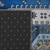 PARVAKADLI - Laagpolig vloerkleed - Blauw - 60 x 200 cm - Polyester