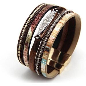 Sorprese armband - Ibiza - armband dames - leer - wikkelarmband - cadeau - Model I