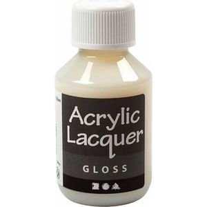 Acryllak - Glossy Acryllak - Waterbasis Acryllak - Beschermende Lak - Glanzende Lak Voor Creatieve Projecten - Houtbeschermende Lak - Karton Beschermende Lak - 100 ml Acryllak - Incl. Crea Gift