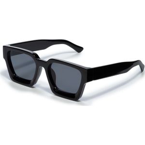 Zonnebril vierkant - Zonnebrillen - Festival bril - Rave bril - Glasses - Dik montuur - Zwart