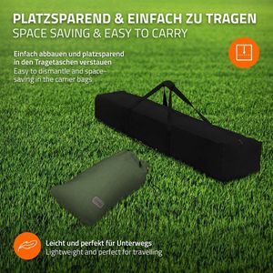 XXL hangmat met stalen frame tot 250 kg Khaki incl. draagtas ML-Design