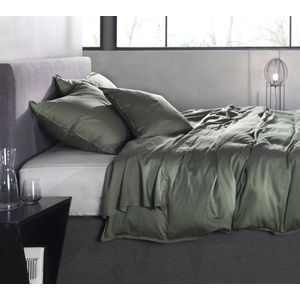 ZoHome Satinado Dekbedovertrek - Litsjumeaux - 240x200/220 cm - Army Green