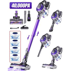 Steelstofzuiger-33000 Pa- 520W Steelstofzuiger Draadloos-2500 mAh Accu - 50 Minuten - 1,3 L Stofbak - voor Tapijten en Harde Vloere