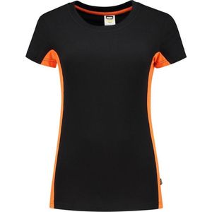 Tricorp T-shirt Bi-color Dames - 102003 - zwart / oranje - maat XL
