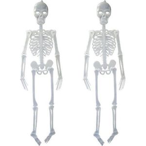 Halloween - 2x Glow in the dark skeletten figuren 150 cm - Halloween/horror thema hangdecoratie