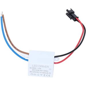 LED Driver, Ingang AC95‑265V Uitgang 2‑4VDC 500mA 1X3W LED Driver Voeding Driver Connector LED Lamp Transformator, voor LED-verlichtingsproducten