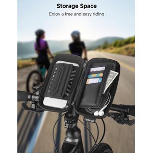Fietstas Waterdichte Reflecterende Bike Phone Holder Bag Stuurtas 360 Rotatie met Regenhoes voor Smartphone onder 7 Inches