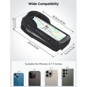 Fietstas Waterdichte Reflecterende Bike Phone Holder Bag Stuurtas 360 Rotatie met Regenhoes voor Smartphone onder 7 Inches