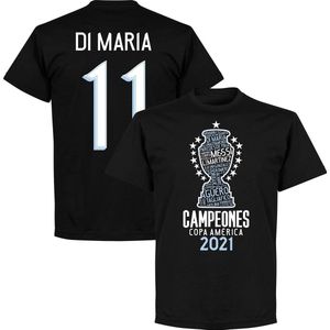 Argentinië Copa America 2021 Winners Di Maria 11 T-Shirt - Zwart - 4XL