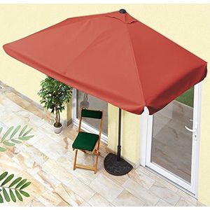 EASYmaxx Parasol, terracotta, 270 x 140 cm, parasol halfrond