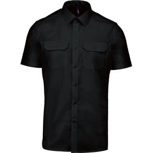 Overhemd Heren M Kariban Korte mouw Black 65% Polyester, 35% Katoen