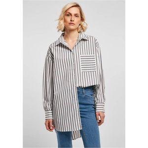 Urban Classics - Oversized Stripe Blouse - XS - Wit/Grijs