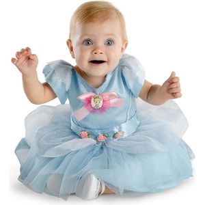 Smiffys - Disney Cinderella Classic Kostuum Jurk Kinderen - Kids tm 1 jaar - Blauw