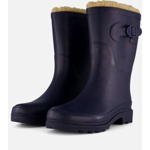 XQ | Regenlaarzen Dames | Fake Fur | Navy | Maat 39 | Regenlaarzen met voering