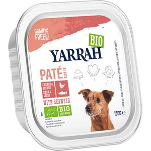 Yarrah Bio Hondenvoer Paté Kip & Zalm - 12 x 150 gr - Voordeelverpakking