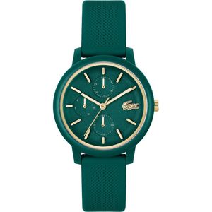 Lacoste LC2001329 LACOSTE 12.12 Horloge - Mineraalglas - Kunststof/Silicone - Groen - 38 mm breed - 19 cm lang - Quartz - Gesp - 5 ATM (douchen)