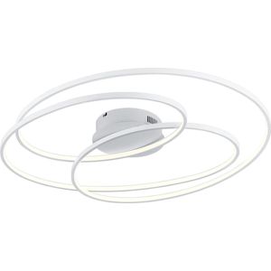 LED Plafondlamp - Torna Gilo - 50W - Warm Wit 3000K - Dimbaar - Rond - Mat Wit - Aluminium