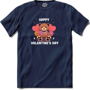 I Love You Bear | Valentijn - Valentijnsdag - Cadeau - Kado - T-Shirt - Unisex - Navy Blue - Maat M