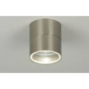 Lumidora Plafondlamp 70890 - Plafonniere - BOSA - GU10 - Staalgrijs - Metaal - Buitenlamp - Badkamerlamp - IP44 - ⌀ 10 cm