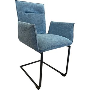 Kalo Living - Eetkamerstoel Nardo - Blauw - met armleuningen - set van 2 stuks