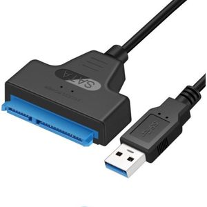 SATA naar USB 3.0 kabel - Adapter voor 2.5 inch SSD / HDD harde schijf - Professionele SATA III naar USB converter - 22 pins - Zwart