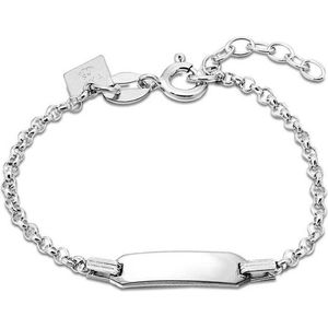 Twice As Nice Armband in zilver, naamplaatje 12 cm+2 cm