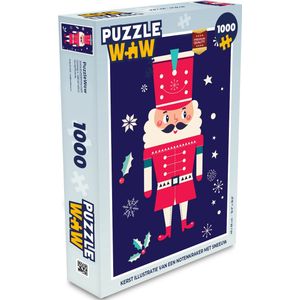 Puzzel Kerstman - Kerst - Hulst - Sneeuw - Legpuzzel - Puzzel 1000 stukjes volwassenen - Kerst - Cadeau - Kerstcadeau voor mannen, vrouwen en kinderen
